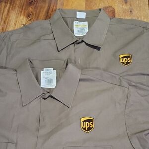 UPS Brown Short-Sleeve Button-Down Work Shirt